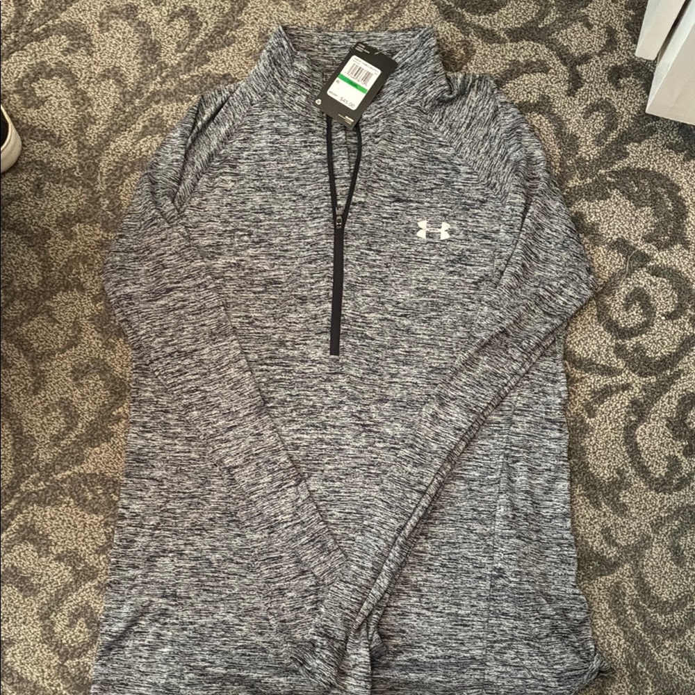 NWT Under Armour Gray Quarter-Zip Pullover